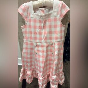 Janie and Jack Pink Plaid Dress with Button Accents